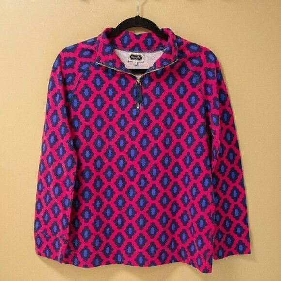3 fpr $10 Mud Pie Poppy Monogram Quarter Zip Pullover - Picture 3 of 7